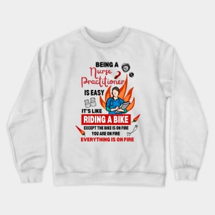 Funny Nurse Practitioner Nurse Joke Puns in Emergency Crewneck Sweatshirt